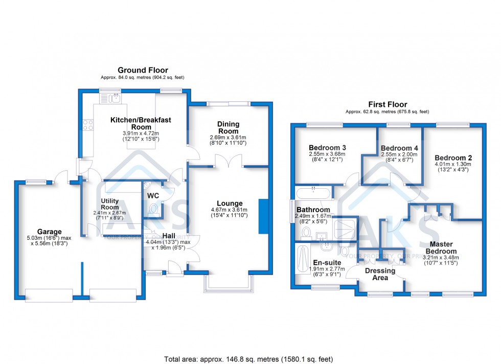 Floorplan for Mill Fleam, Hilton, DE65