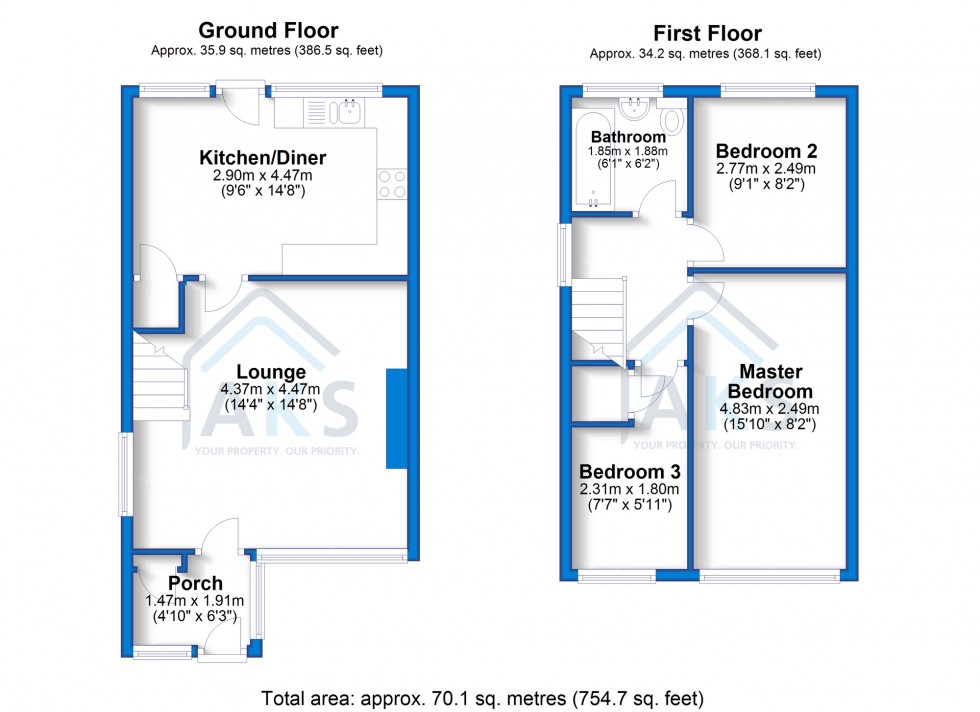 Floorplan for Adwick Close, Mickleover, DE3