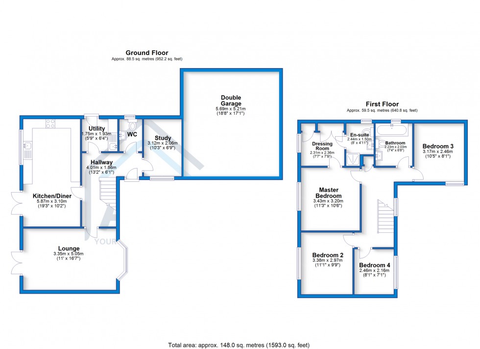 Floorplan for Lancaster Drive, Hilton, DE65