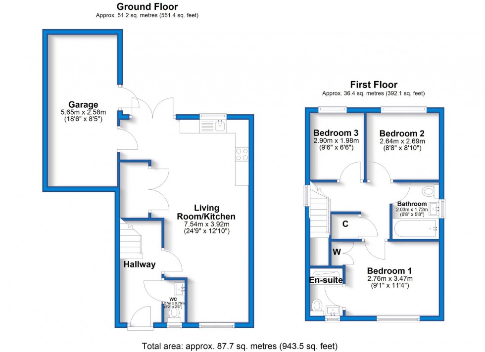 Floorplan for Bren Way, Hilton, DE65