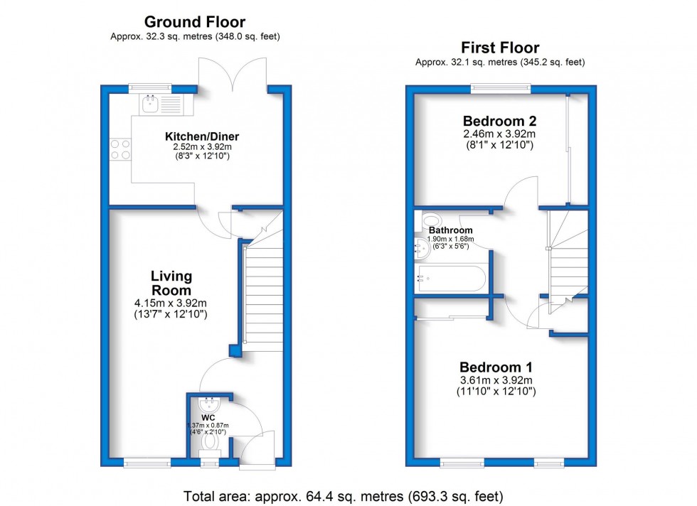 Floorplan for Chasewater Place, Hilton, DE65