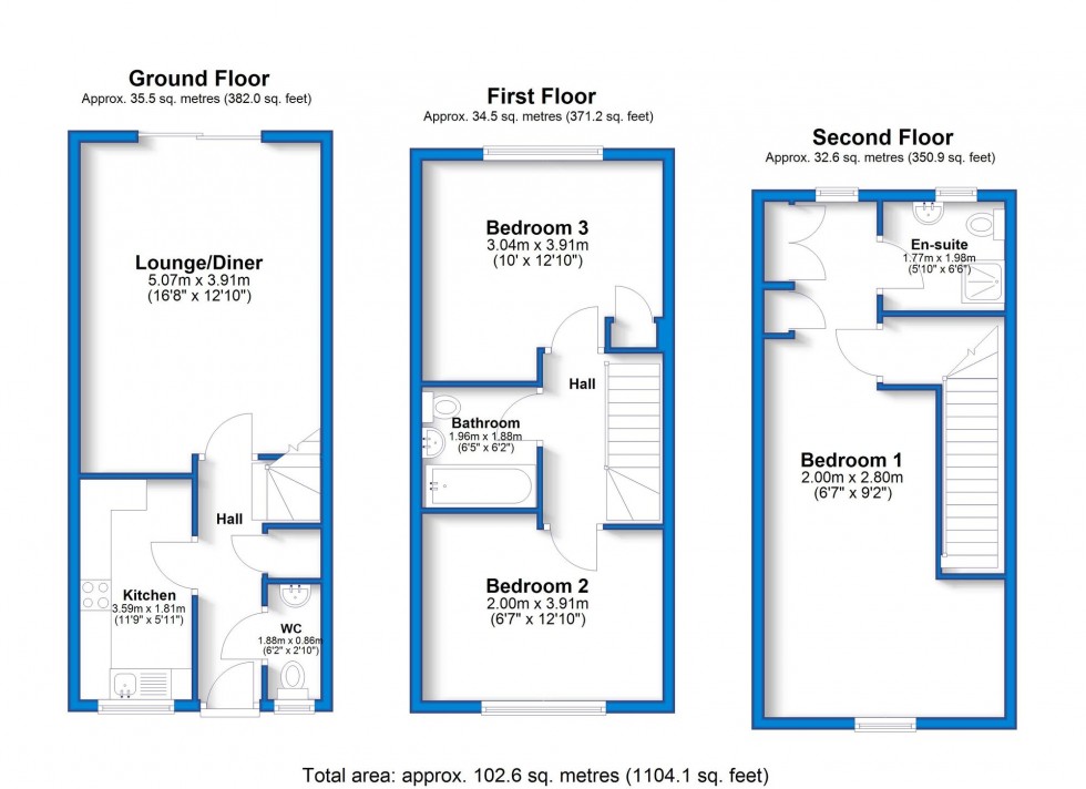 Floorplan for Dee Close, Hilton, DE65