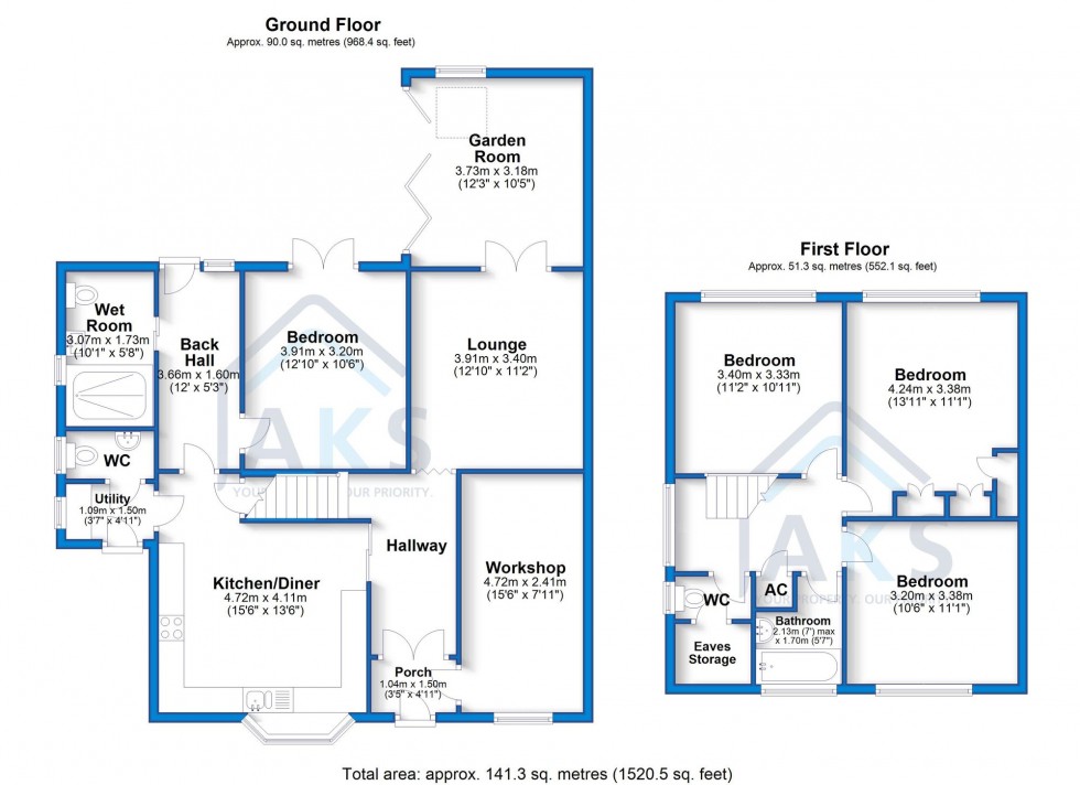 Floorplan for Oadby Rise, Sunnyhill, DE23