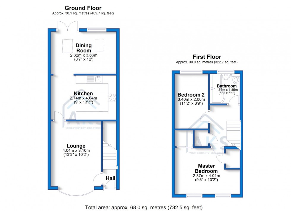 Floorplan for Meadow Nook, Boulton Moor, DE24