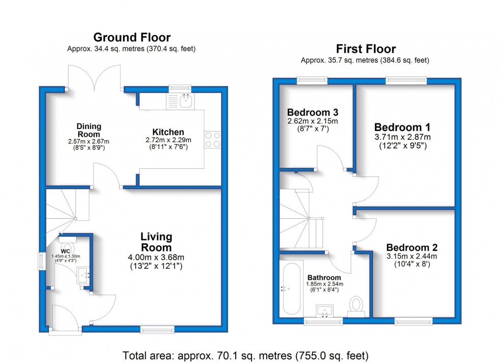 Floorplan for Eaton Close, Hatton, DE65