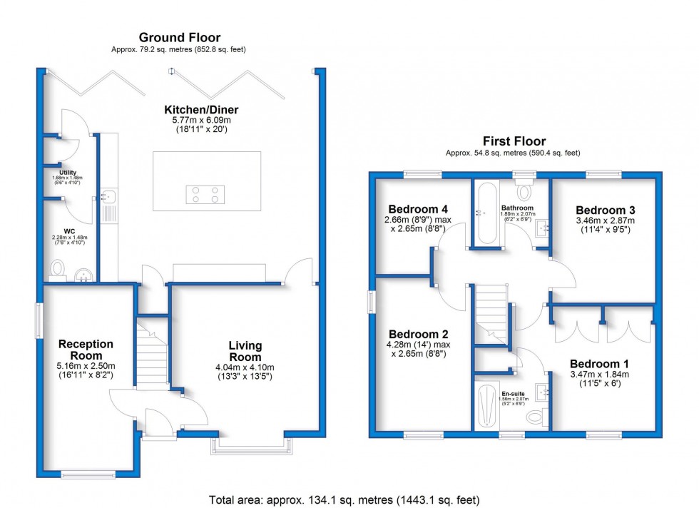 Floorplan for Calder Close, Hilton, DE65