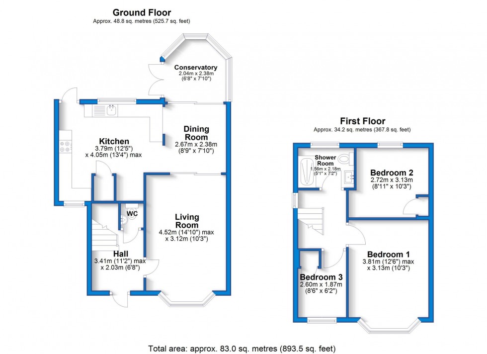 Floorplan for Lochinvar Close, Spondon, DE21