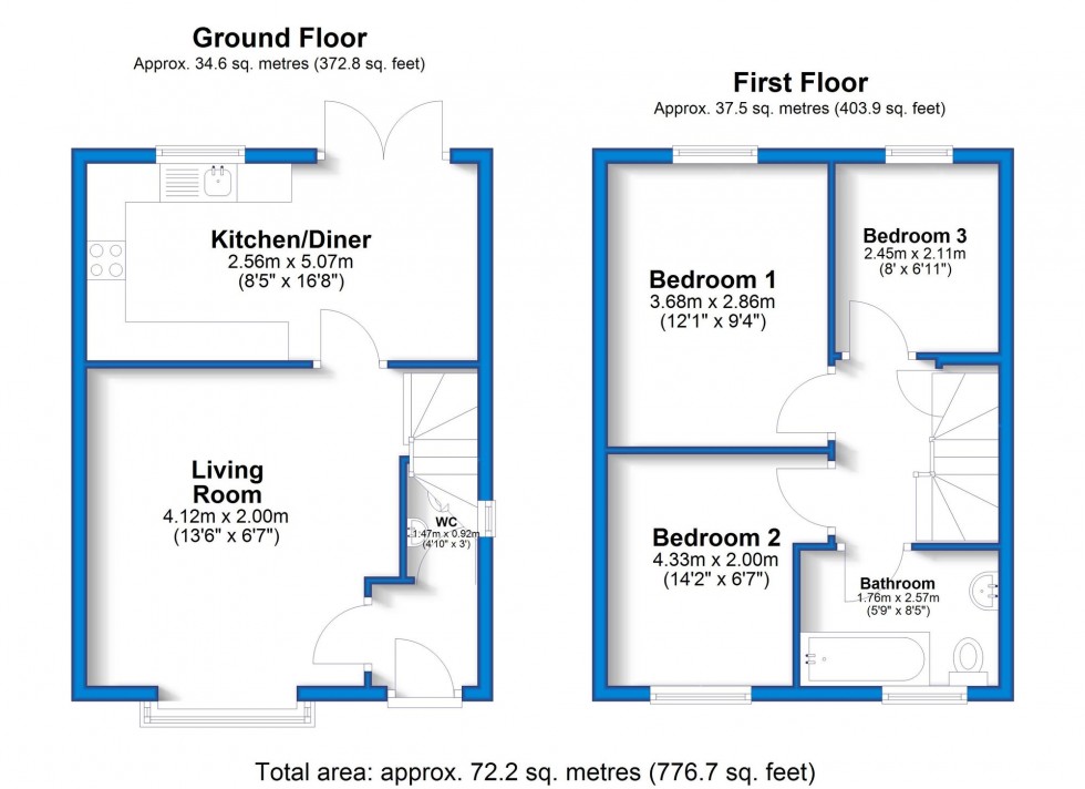 Floorplan for Rossington Drive, Littleover, DE23
