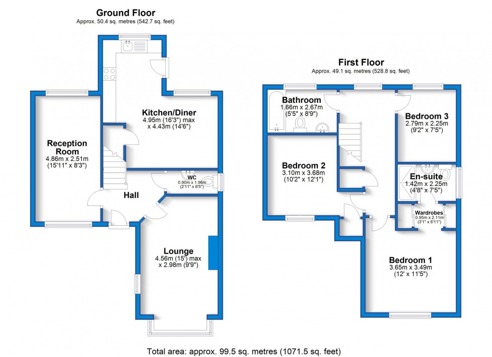 Floorplan for Ribble Close, Hilton, DE65