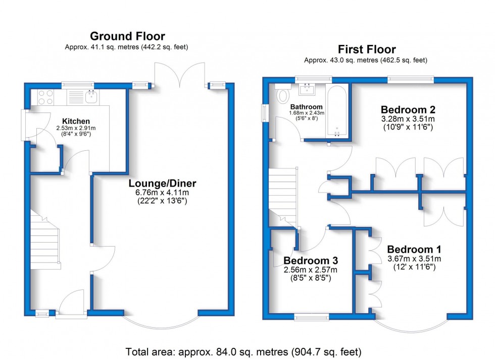 Floorplan for Hall Road, Rolleston-On-Dove, DE13