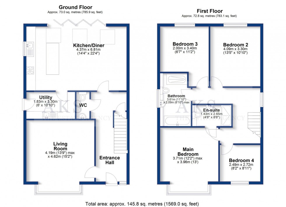 Floorplan for West Avenue South, Chellaston, DE73