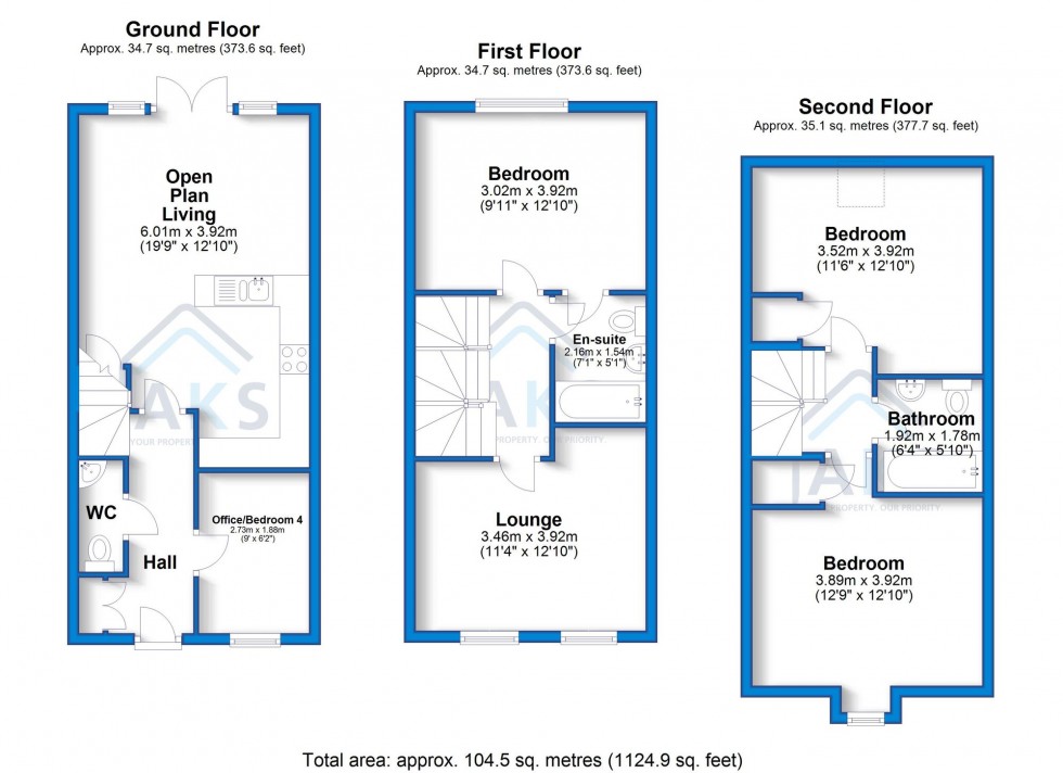 Floorplan for Kensey Road, Mickleover, DE3
