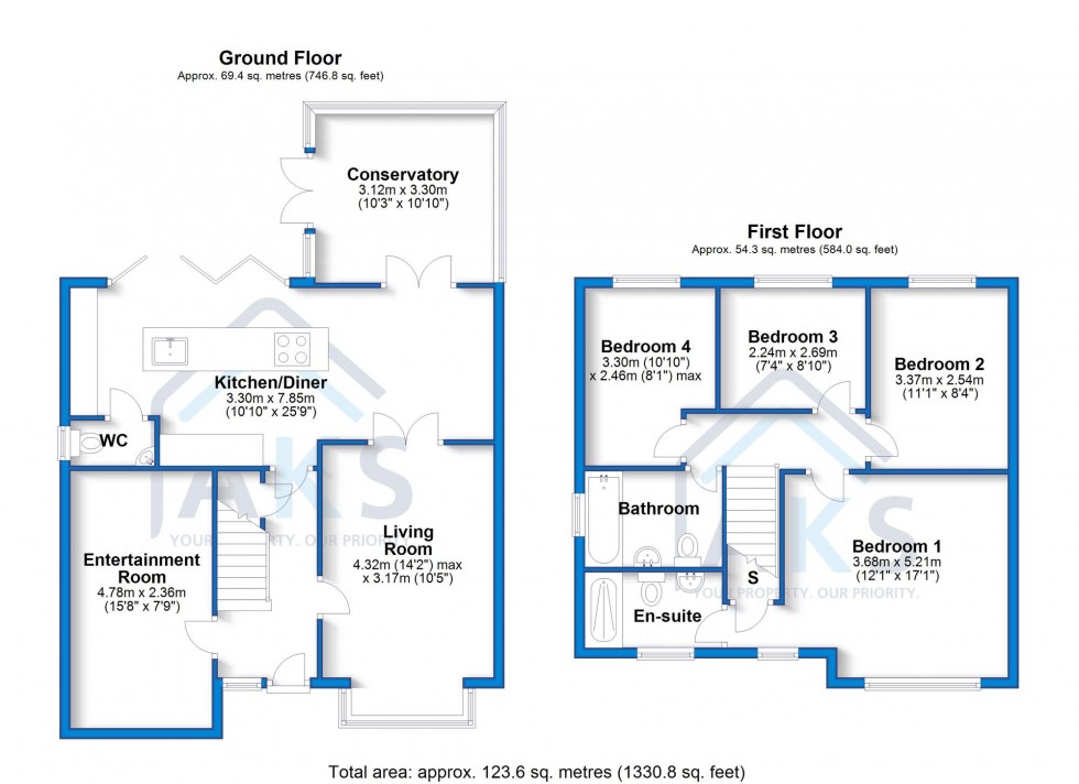 Floorplan for Eaton Close, Hatton, DE65