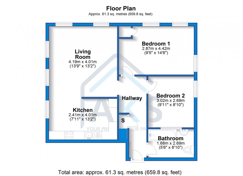 Floorplan for Brookbridge Court, Derby, DE1