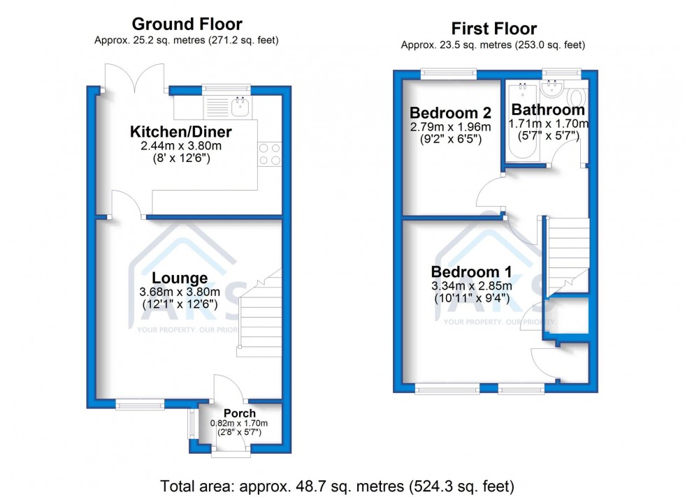 Floorplan for Kestrels Croft, Sinfin, DE24